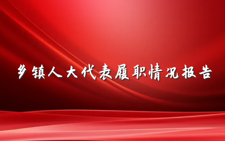 乡镇人大代表履职情况报告