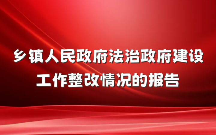 乡镇人民政府法治政府建设工作整改情况的报告