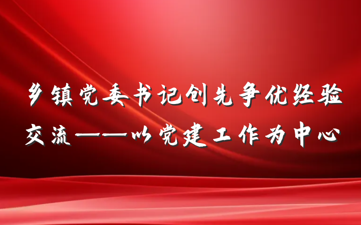 乡镇党委书记创先争优经验交流——以党建工作为中心