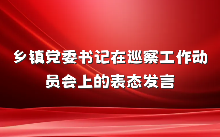 乡镇党委书记在巡察工作动员会上的表态发言