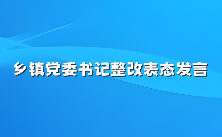 乡镇党委书记整改表态发言