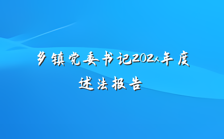乡镇党委书记202x年度述法报告