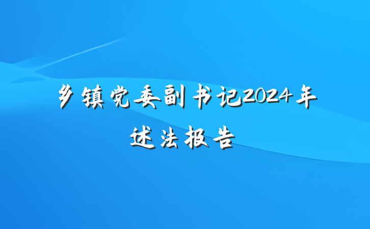 乡镇党委副书记2024年述法报告