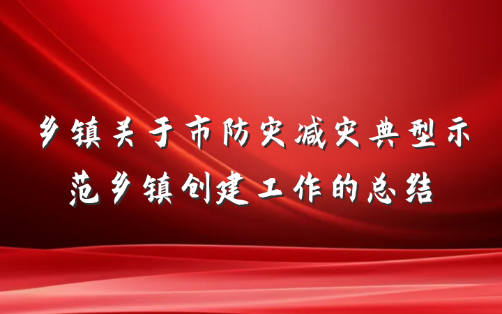 乡镇关于市防灾减灾典型示范乡镇创建工作的总结