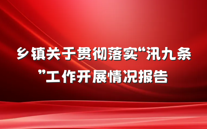 乡镇关于贯彻落实“汛九条”工作开展情况报告