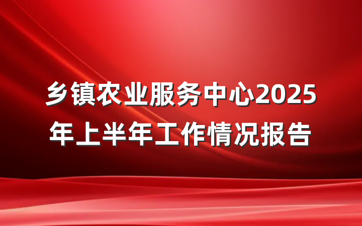 乡镇农业服务中心2025年上半年工作情况报告