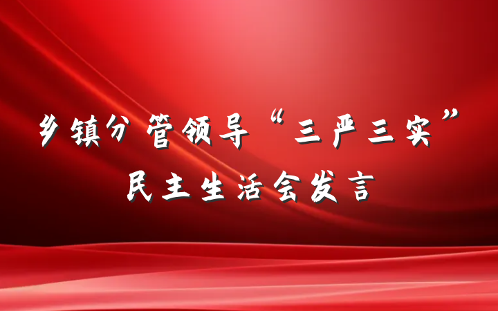 乡镇分管领导“三严三实”民主生活会发言