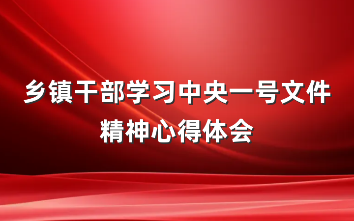 乡镇干部学习中央一号文件精神心得体会
