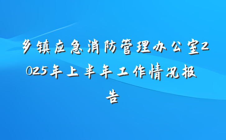 乡镇应急消防管理办公室2025年上半年工作情况报告