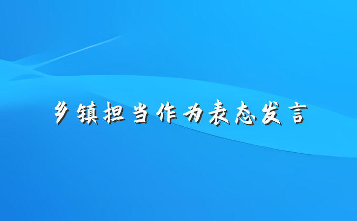 乡镇担当作为表态发言