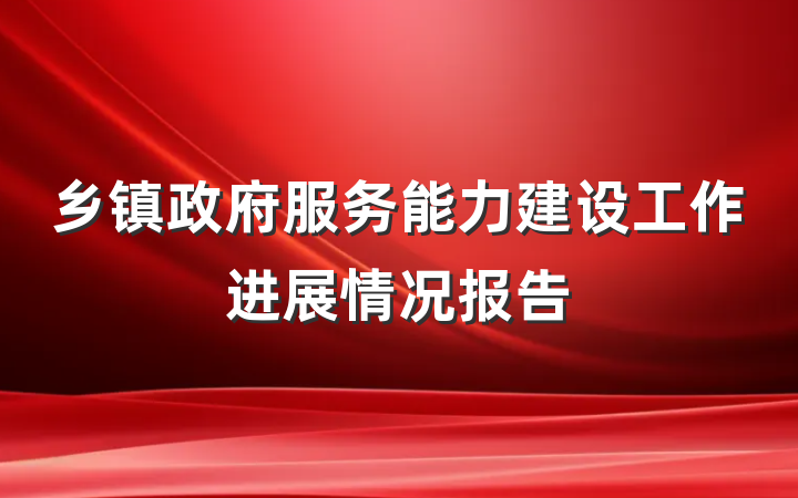 乡镇政府服务能力建设工作进展情况报告