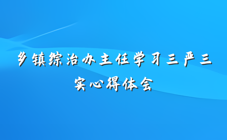 乡镇综治办主任学习三严三实心得体会
