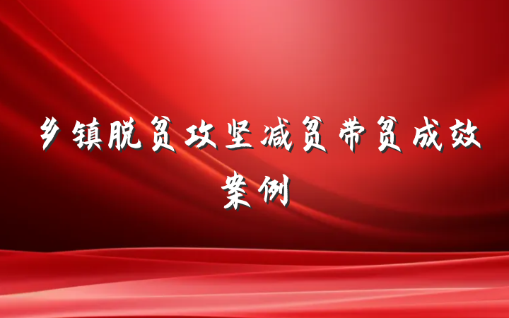 乡镇脱贫攻坚减贫带贫成效案例
