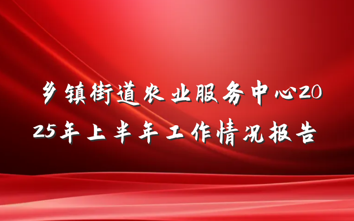 乡镇街道农业服务中心2025年上半年工作情况报告