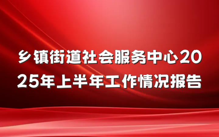 乡镇街道社会服务中心2025年上半年工作情况报告