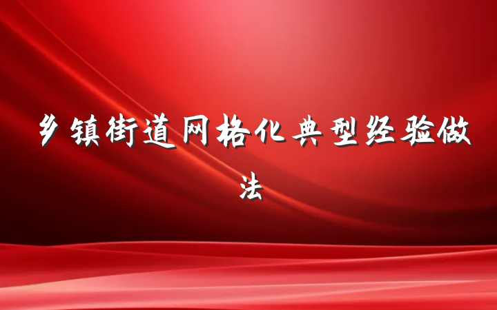 乡镇街道网格化典型经验做法