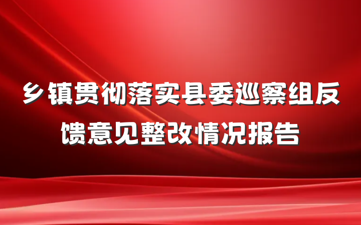 乡镇贯彻落实县委巡察组反馈意见整改情况报告