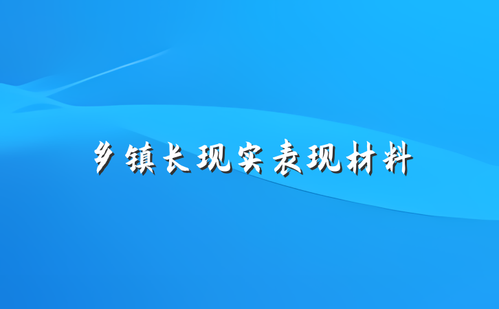 乡镇长现实表现材料
