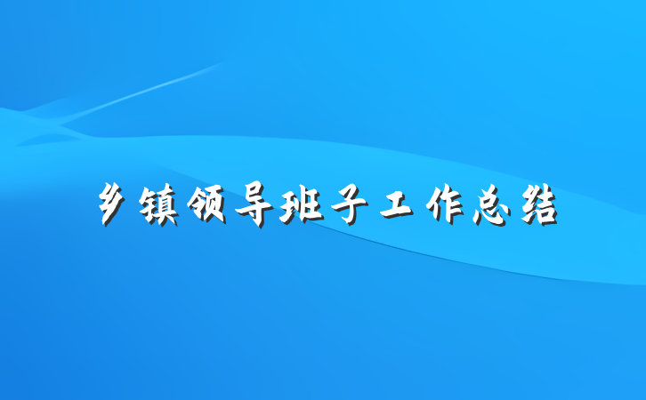 乡镇领导班子工作总结
