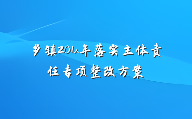 乡镇201x年落实主体责任专项整改方案