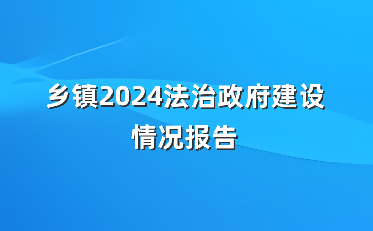 乡镇2024法治政府建设情况报告