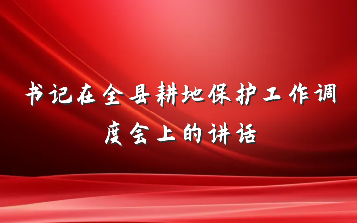 书记在全县耕地保护工作调度会上的讲话
