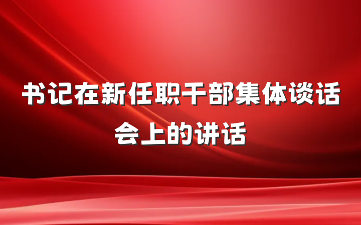 书记在新任职干部集体谈话会上的讲话