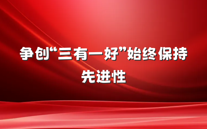 争创“三有一好”始终保持先进性
