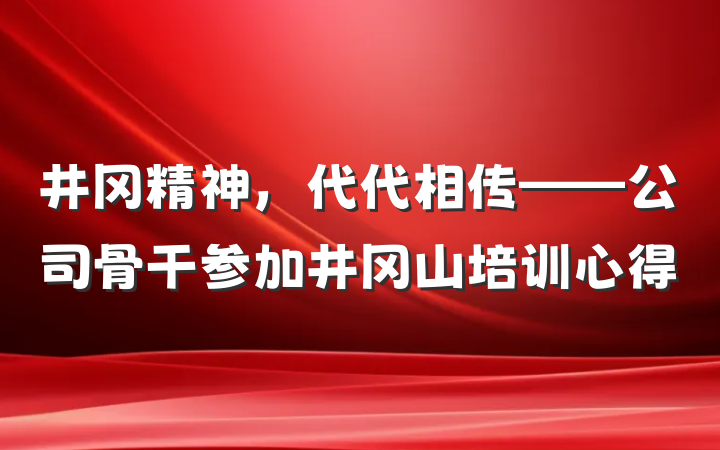 井冈精神，代代相传——公司骨干参加井冈山培训心得