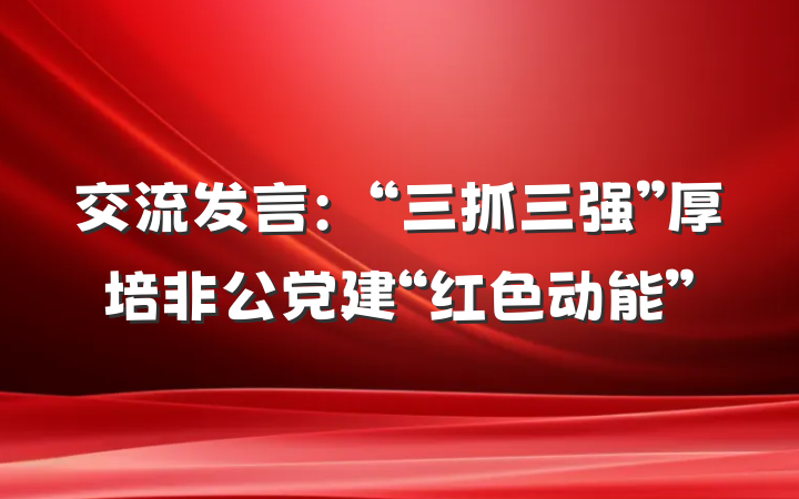 交流发言：“三抓三强”厚培非公党建“红色动能”