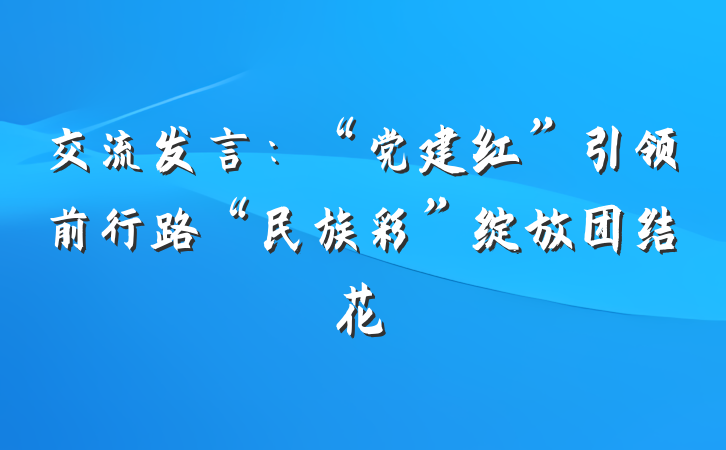 交流发言：“党建红”引领前行路“民族彩”绽放团结花