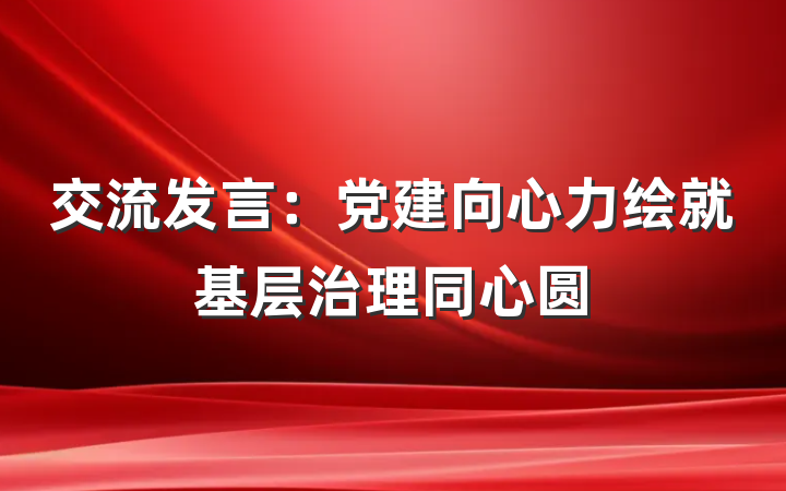 交流发言：党建向心力绘就基层治理同心圆