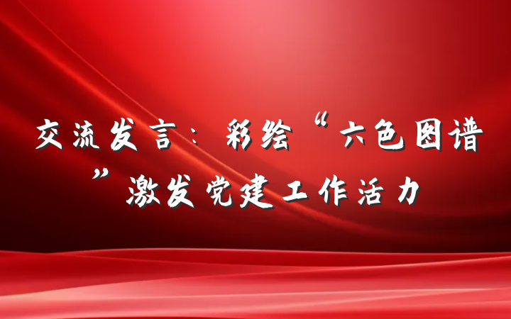 交流发言：彩绘“六色图谱”激发党建工作活力