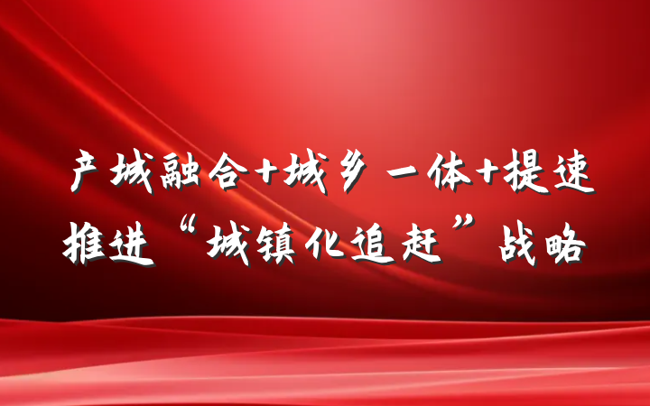 产城融合 城乡一体 提速推进“城镇化追赶”战略