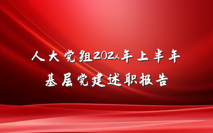 人大党组202x年上半年基层党建述职报告
