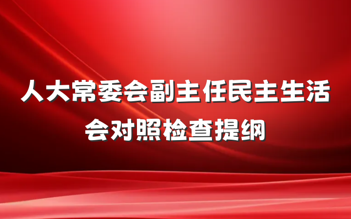 人大常委会副主任民主生活会对照检查提纲