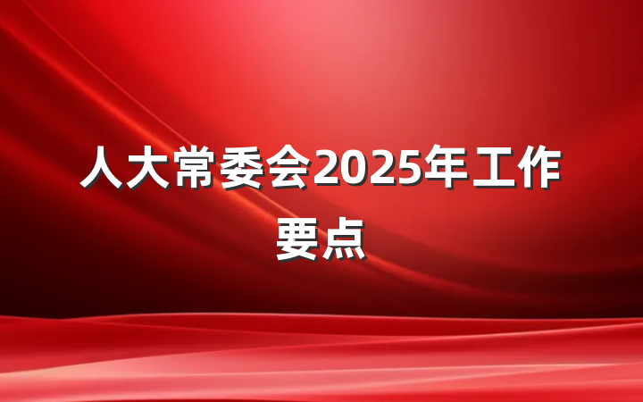 人大常委会2025年工作要点
