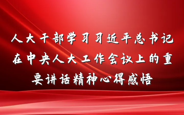 人大干部学习习近平总书记在中央人大工作会议上的重要讲话精神心得感悟