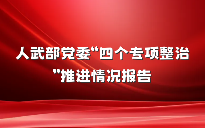 人武部党委“四个专项整治”推进情况报告
