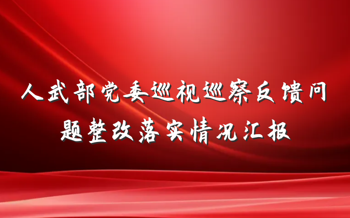 人武部党委巡视巡察反馈问题整改落实情况汇报