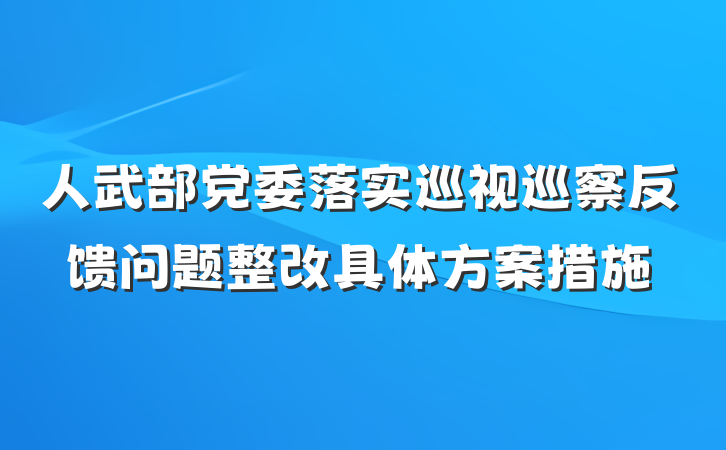 人武部党委落实巡视巡察反馈问题整改具体方案措施