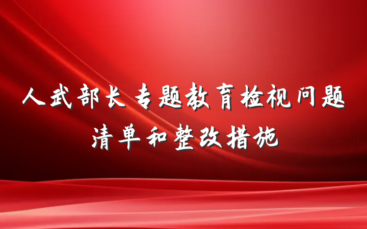 人武部长专题教育检视问题清单和整改措施