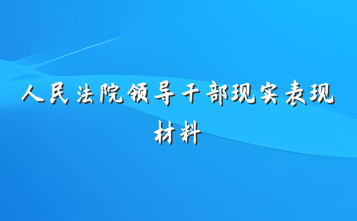 人民法院领导干部现实表现材料