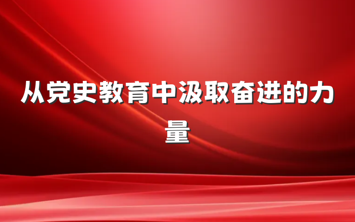 从党史教育中汲取奋进的力量
