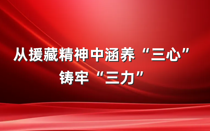 从援藏精神中涵养“三心”铸牢“三力”