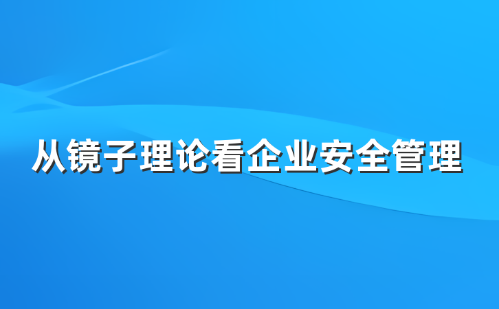 从镜子理论看企业安全管理