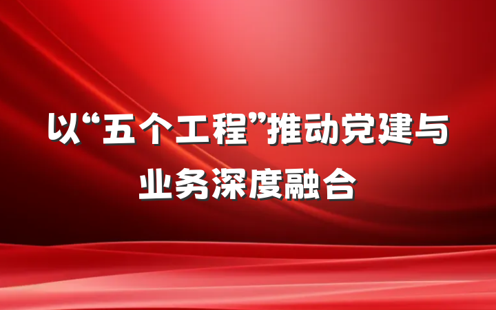 以“五个工程”推动党建与业务深度融合