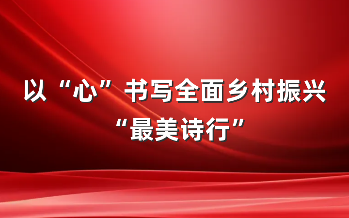 以“心”书写全面乡村振兴“最美诗行”