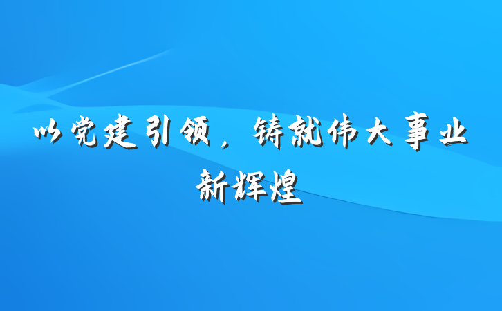 以党建引领,铸就伟大事业新辉煌