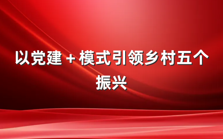 以党建＋模式引领乡村五个振兴